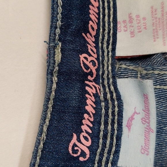 Tommy Bahama Girl's Size 8 Shorts Denim Jean Blue Rolled Hem Distressed - Picture 2 of 7